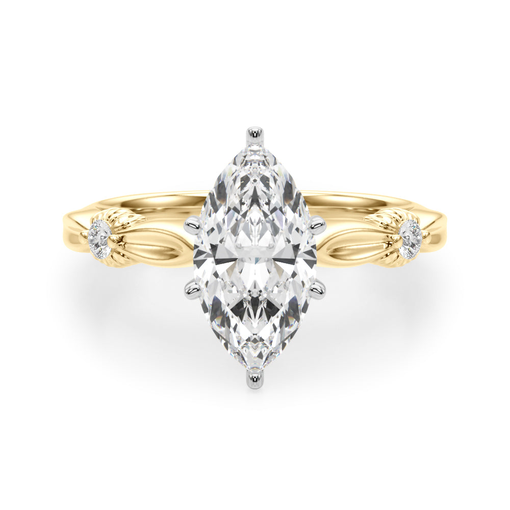 Luxe Infinity Dia Engagement Ring Round Diamond Engagement Ring — 9K/18K Gold & Platinum