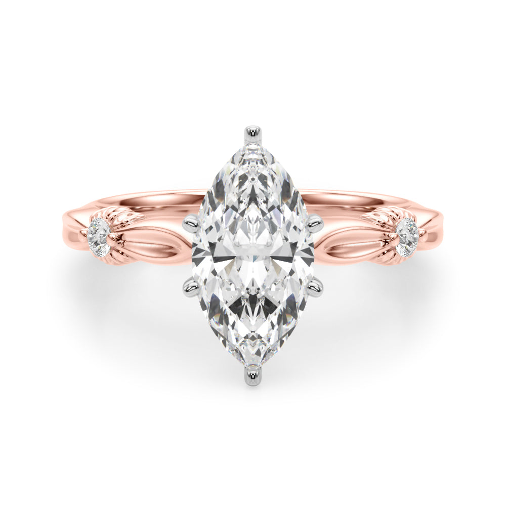 Luxe Infinity Dia Engagement Ring Round Diamond Engagement Ring — 9K/18K Gold & Platinum