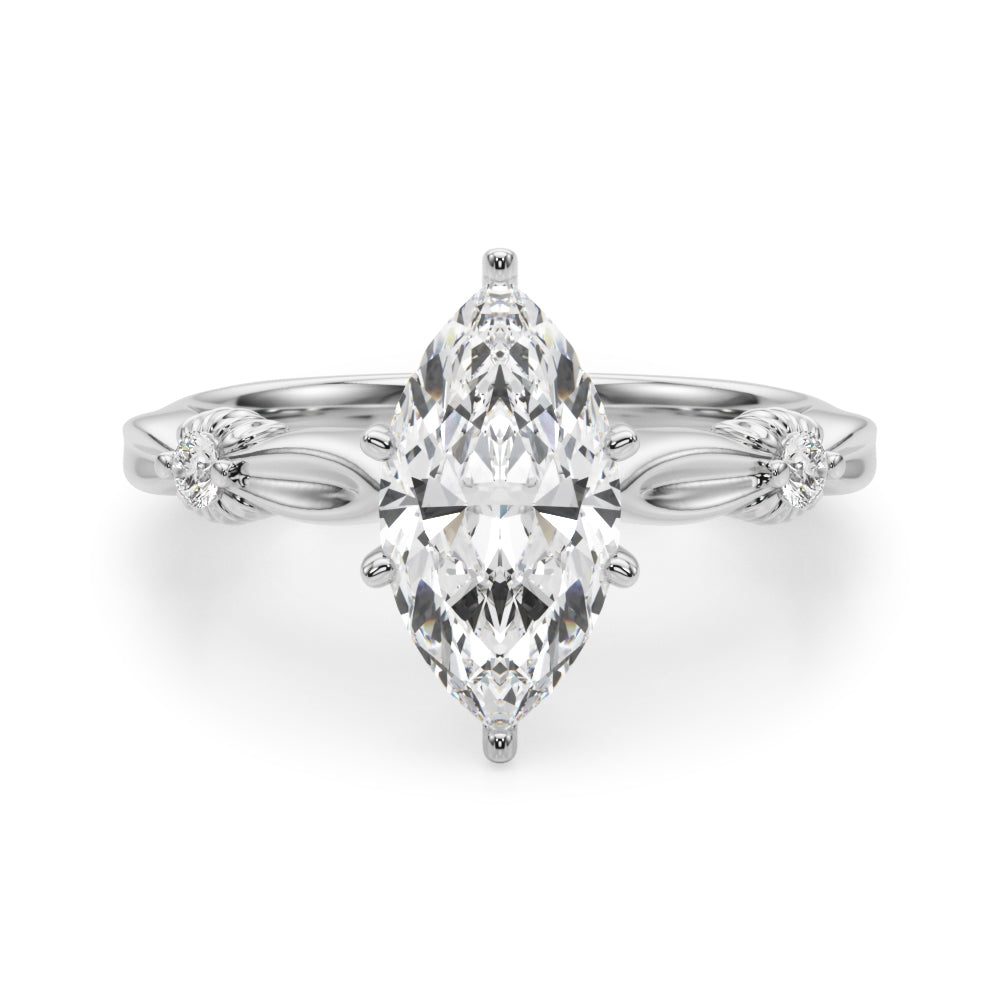 Luxe Infinity Dia Engagement Ring Round Diamond Engagement Ring — 9K/18K Gold & Platinum