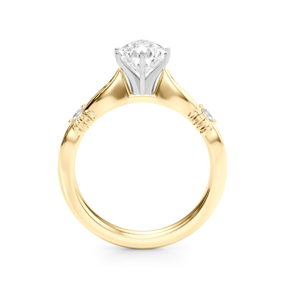 Luxe Infinity Dia Engagement Ring Round Diamond Engagement Ring — 9K/18K Gold & Platinum