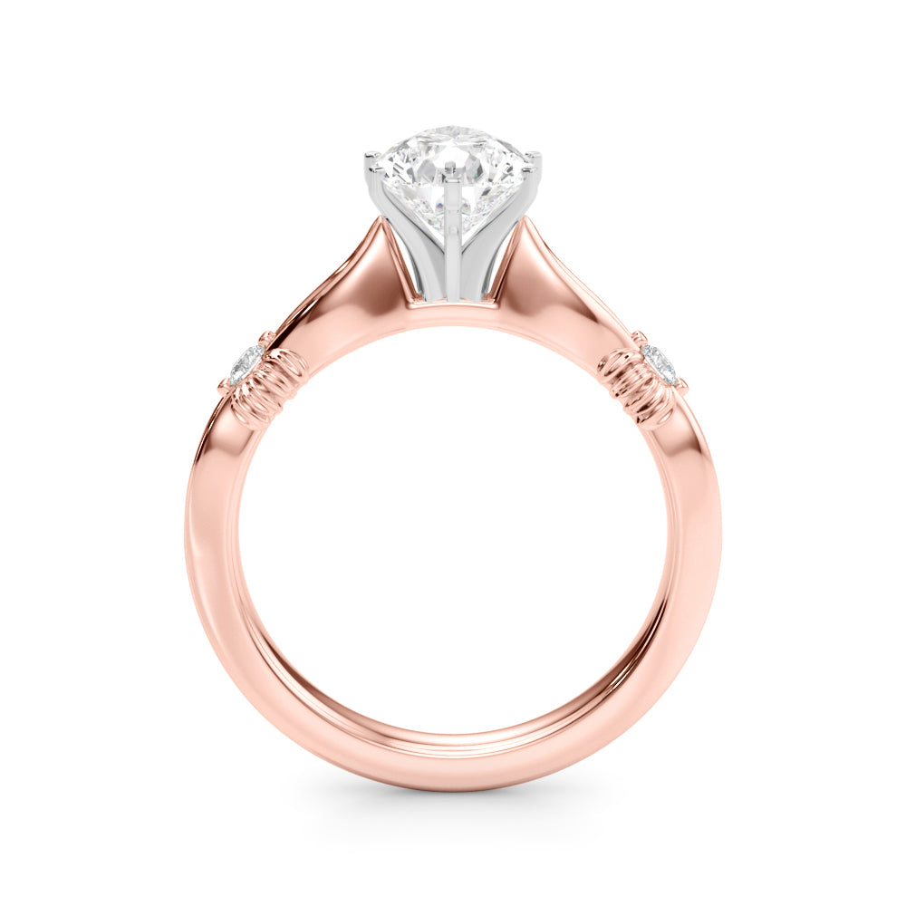 Luxe Infinity Dia Engagement Ring Round Diamond Engagement Ring — 9K/18K Gold & Platinum