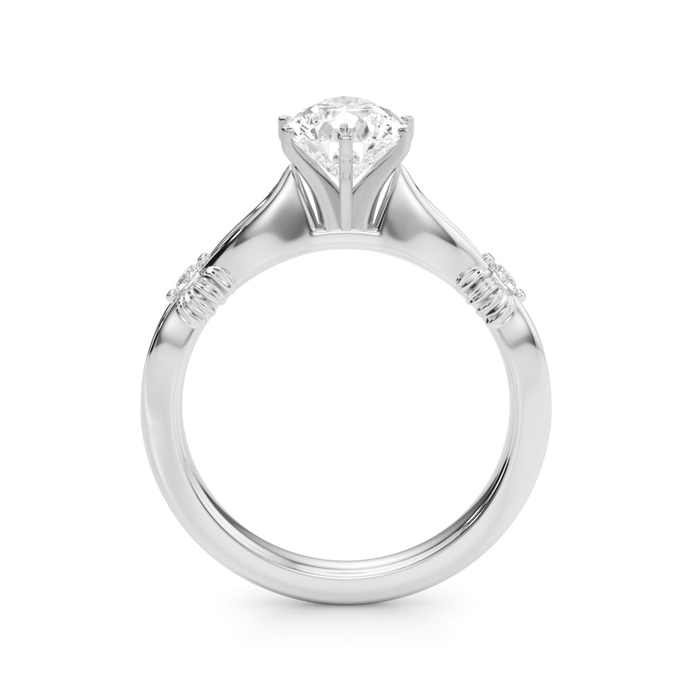 Luxe Infinity Dia Engagement Ring Round Diamond Engagement Ring — 9K/18K Gold & Platinum