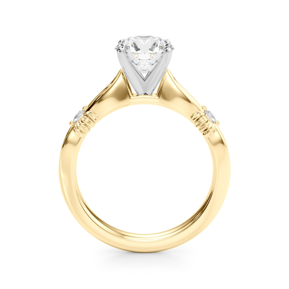 Luxe Infinity Dia Engagement Ring Round Diamond Engagement Ring — 9K/18K Gold & Platinum