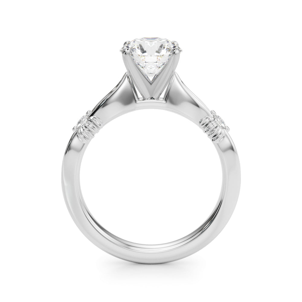 Luxe Infinity Dia Engagement Ring Round Diamond Engagement Ring — 9K/18K Gold & Platinum