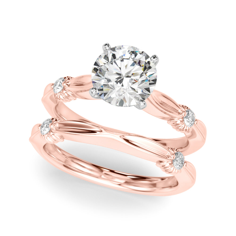 Luxe Infinity Dia Engagement Ring Round Diamond Engagement Ring — 9K/18K Gold & Platinum