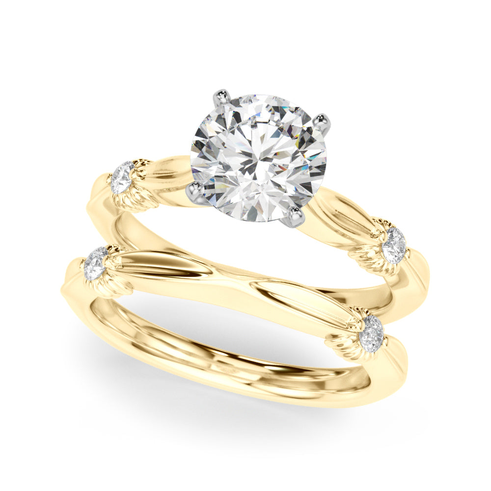 Luxe Infinity Dia Engagement Ring Round Diamond Engagement Ring — 9K/18K Gold & Platinum
