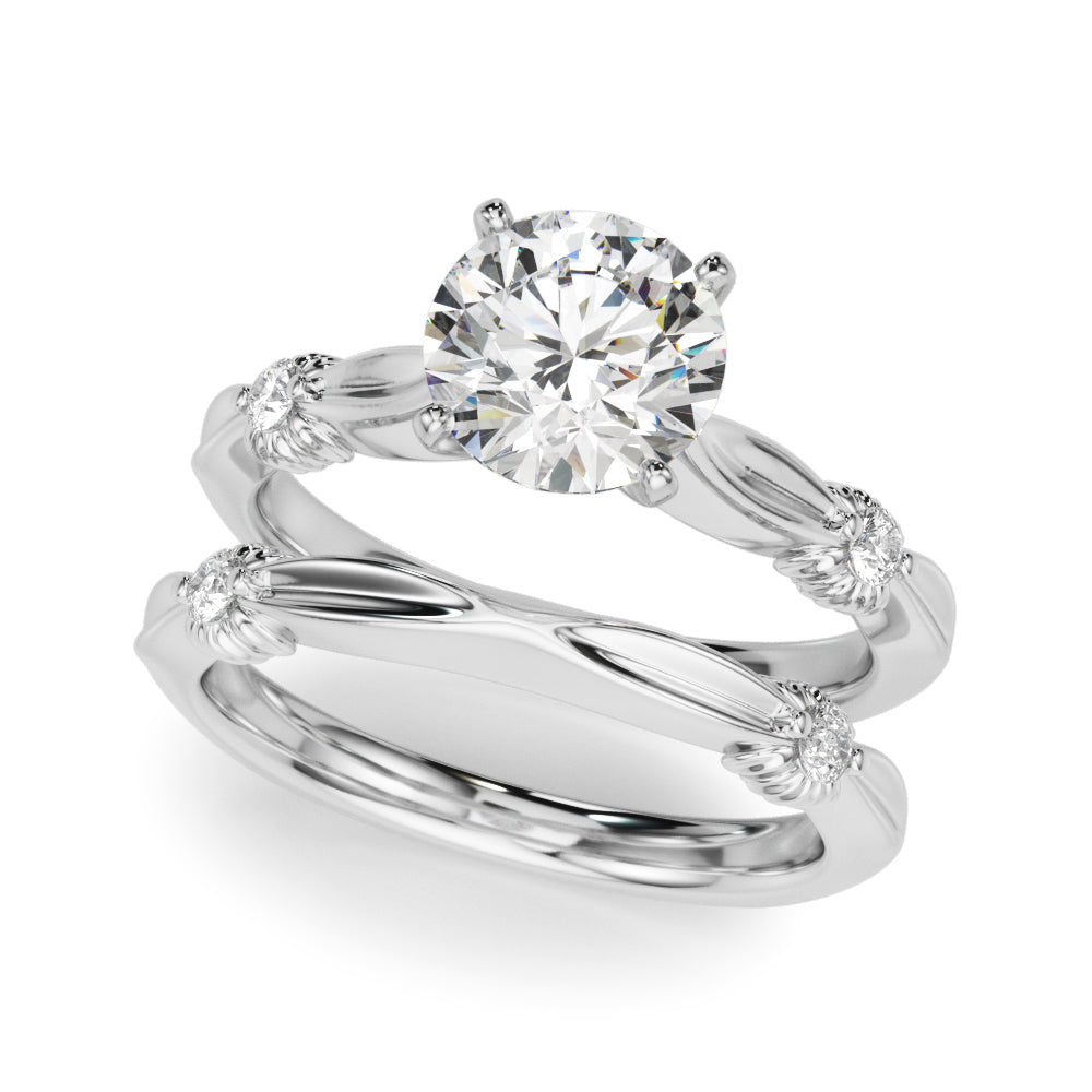Luxe Infinity Dia Engagement Ring Round Diamond Engagement Ring — 9K/18K Gold & Platinum