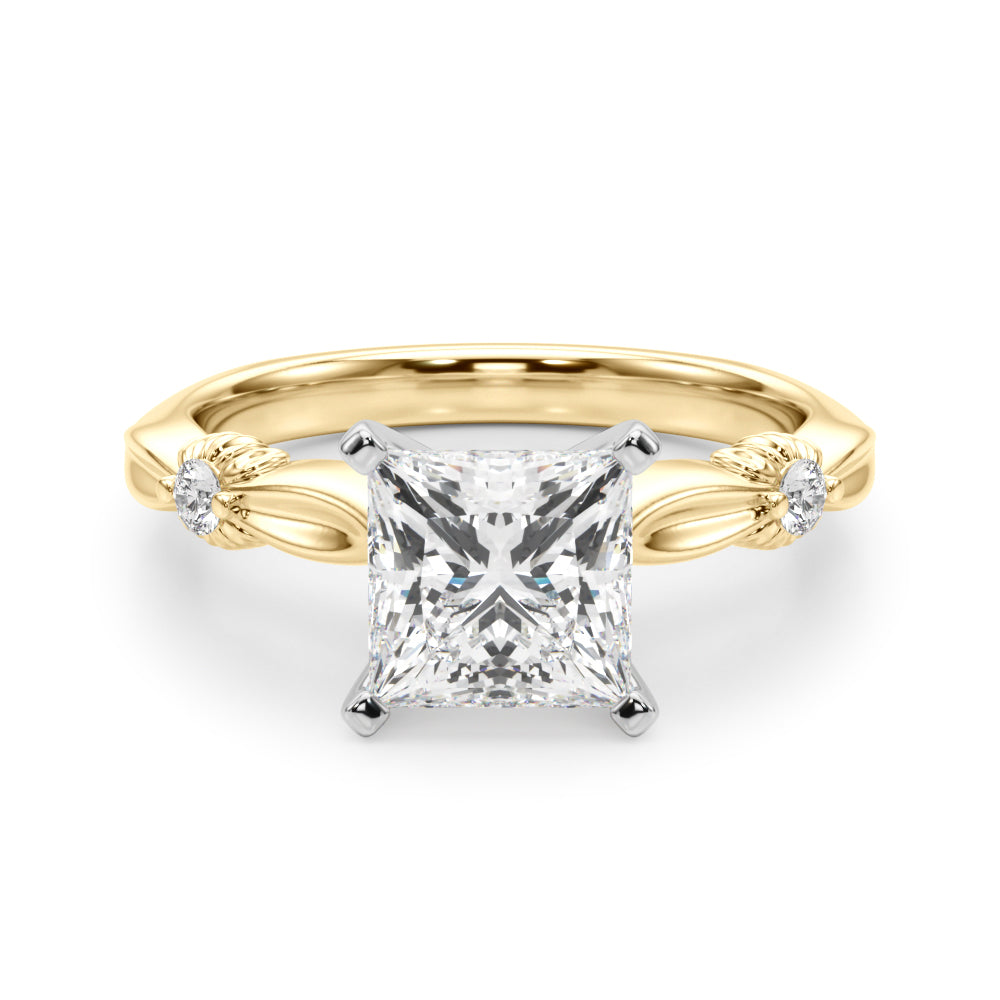 Luxe Infinity Dia Engagement Ring Round Diamond Engagement Ring — 9K/18K Gold & Platinum