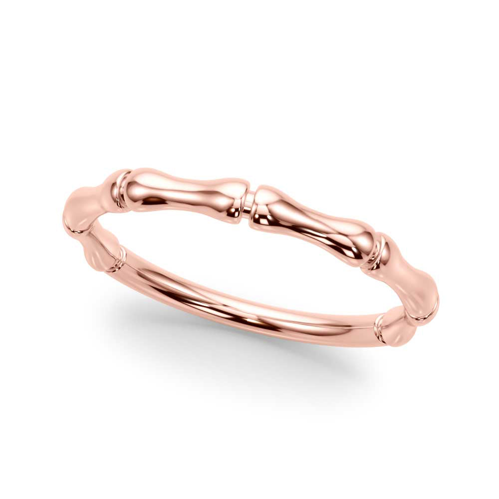 Bamboo Style Wedding Gold Band