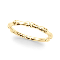 Bamboo Style Wedding Gold Band