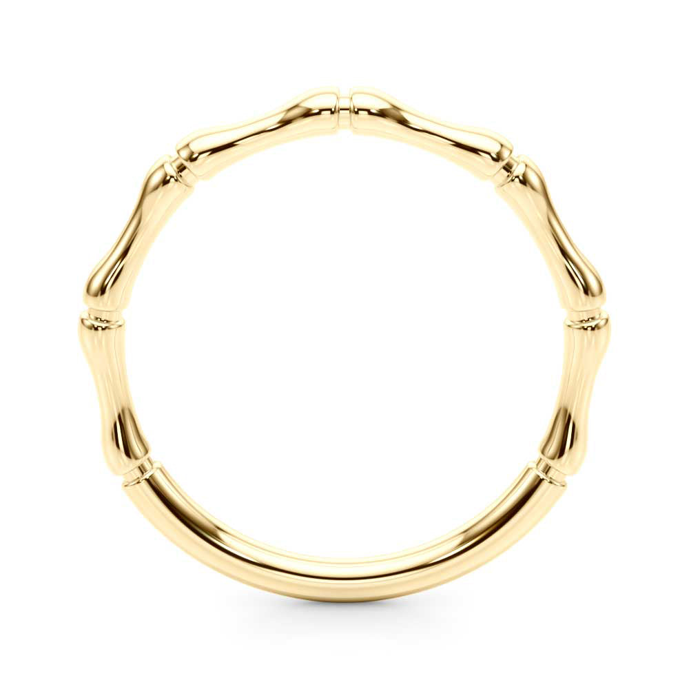 Bamboo Style Wedding Gold Band