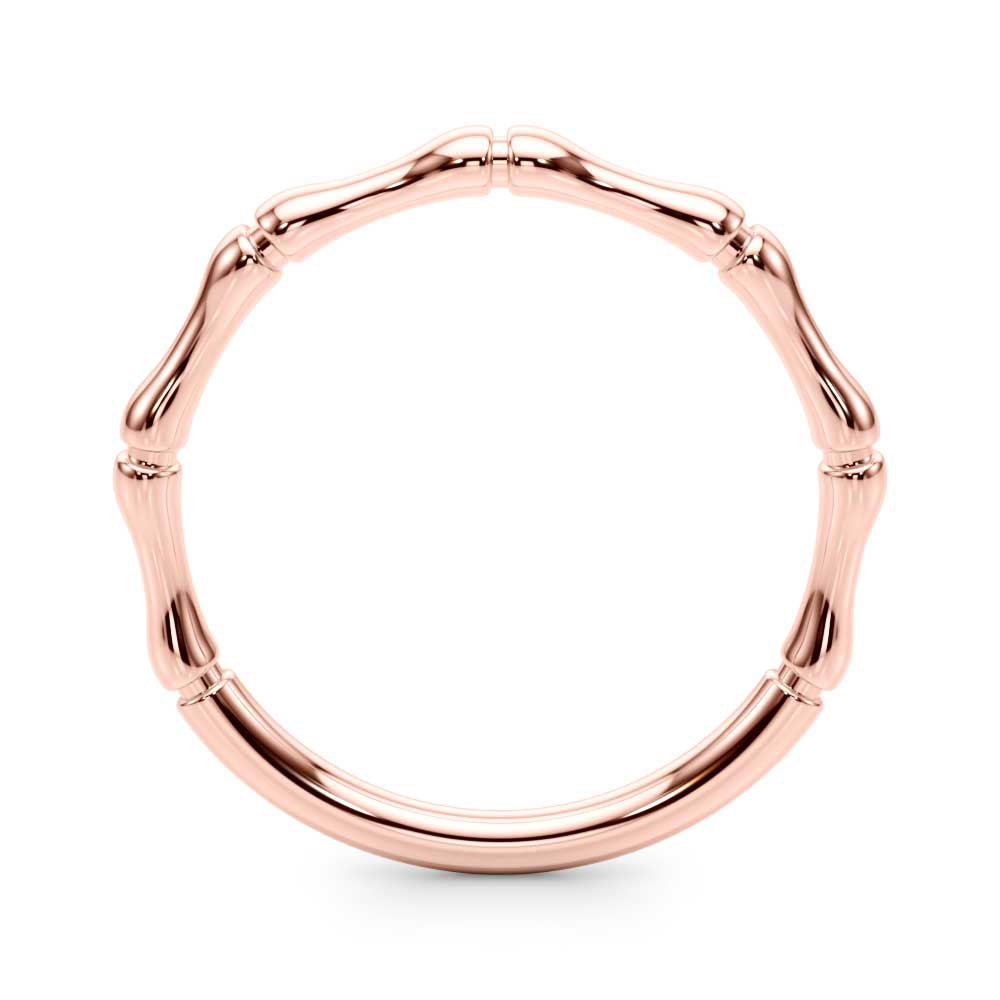 Bamboo Style Wedding Gold Band