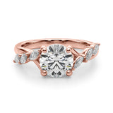 Iconic Sidestone Round Diamond Engagement Ring — 9K/18K Gold & Platinum