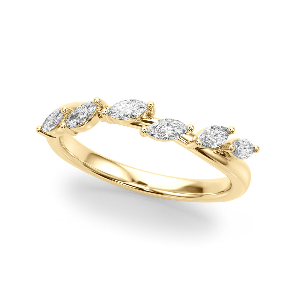 Marquise Half Eternity Ring in Gold & Platinum