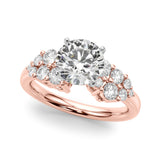Signature Sidestone Round Diamond Engagement Ring — 9K/18K Gold & Platinum