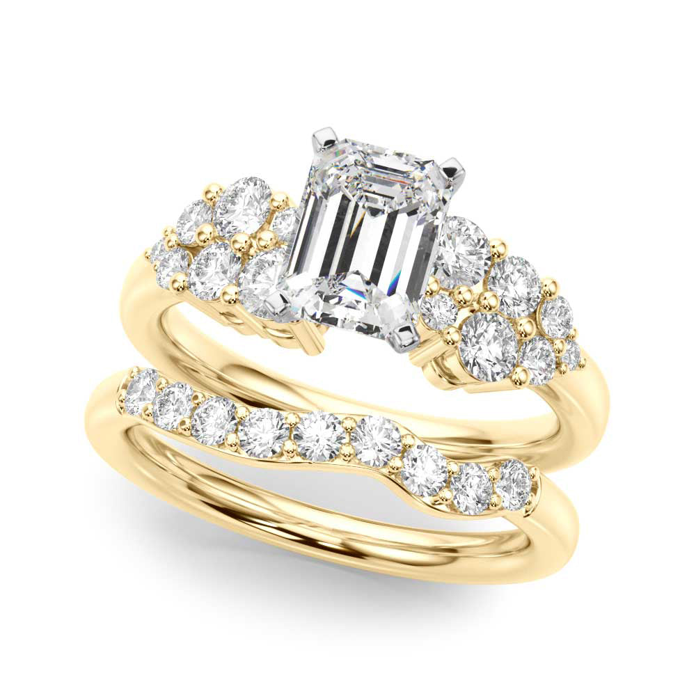Signature Sidestone Round Diamond Engagement Ring — 9K/18K Gold & Platinum