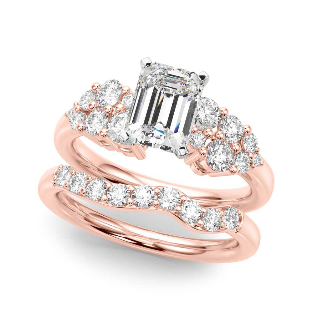 Signature Sidestone Round Diamond Engagement Ring — 9K/18K Gold & Platinum