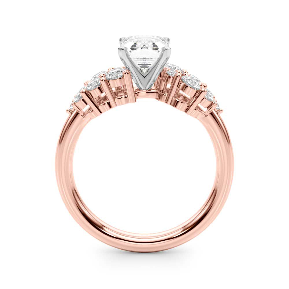 Signature Sidestone Round Diamond Engagement Ring — 9K/18K Gold & Platinum