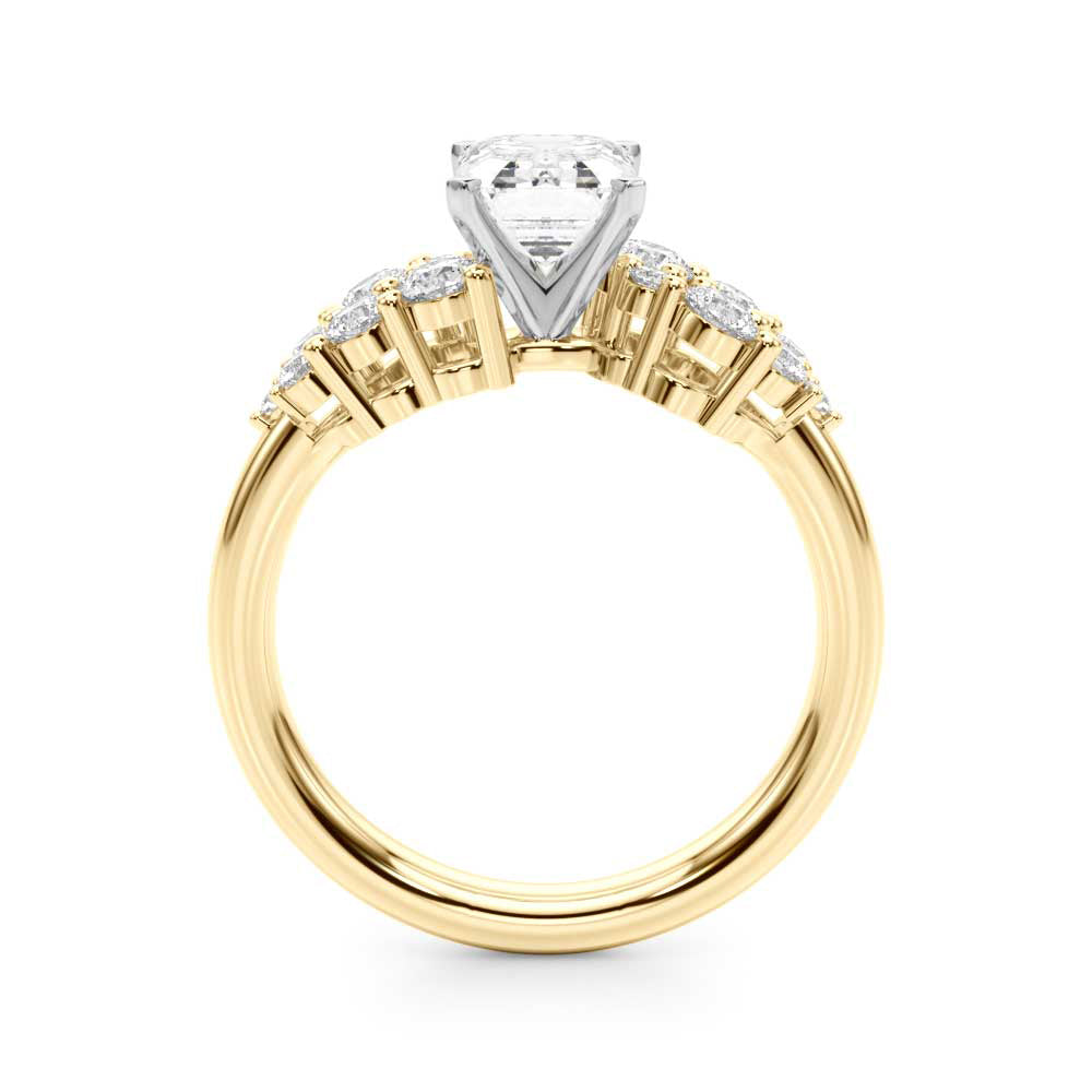 Signature Sidestone Round Diamond Engagement Ring — 9K/18K Gold & Platinum