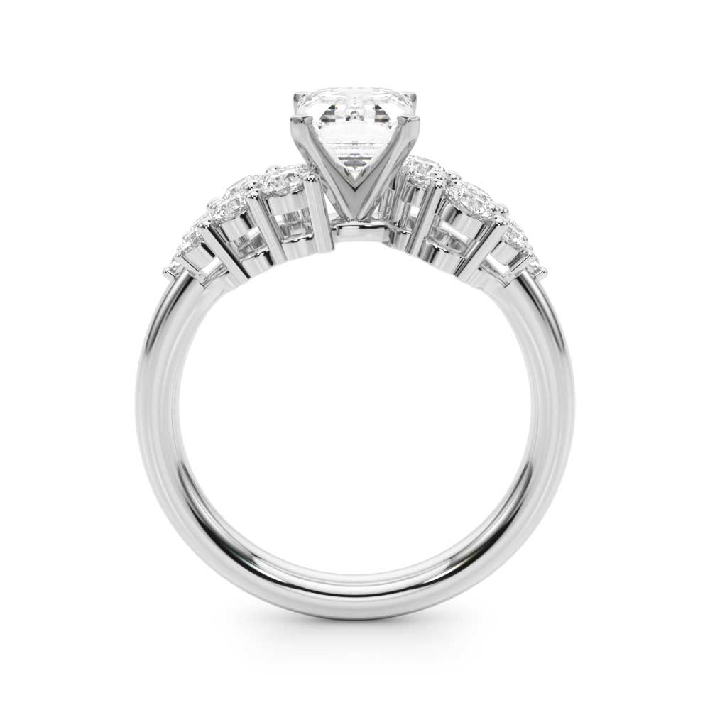 Signature Sidestone Round Diamond Engagement Ring — 9K/18K Gold & Platinum