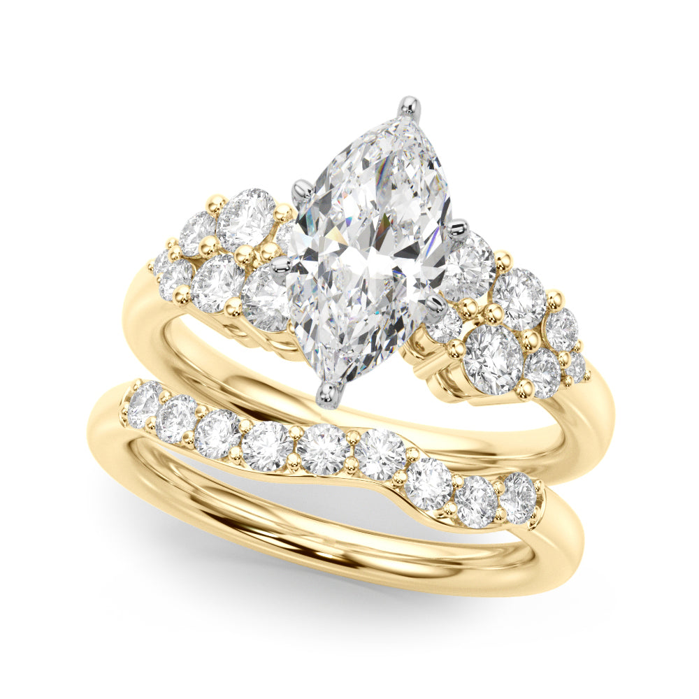 Signature Sidestone Round Diamond Engagement Ring — 9K/18K Gold & Platinum