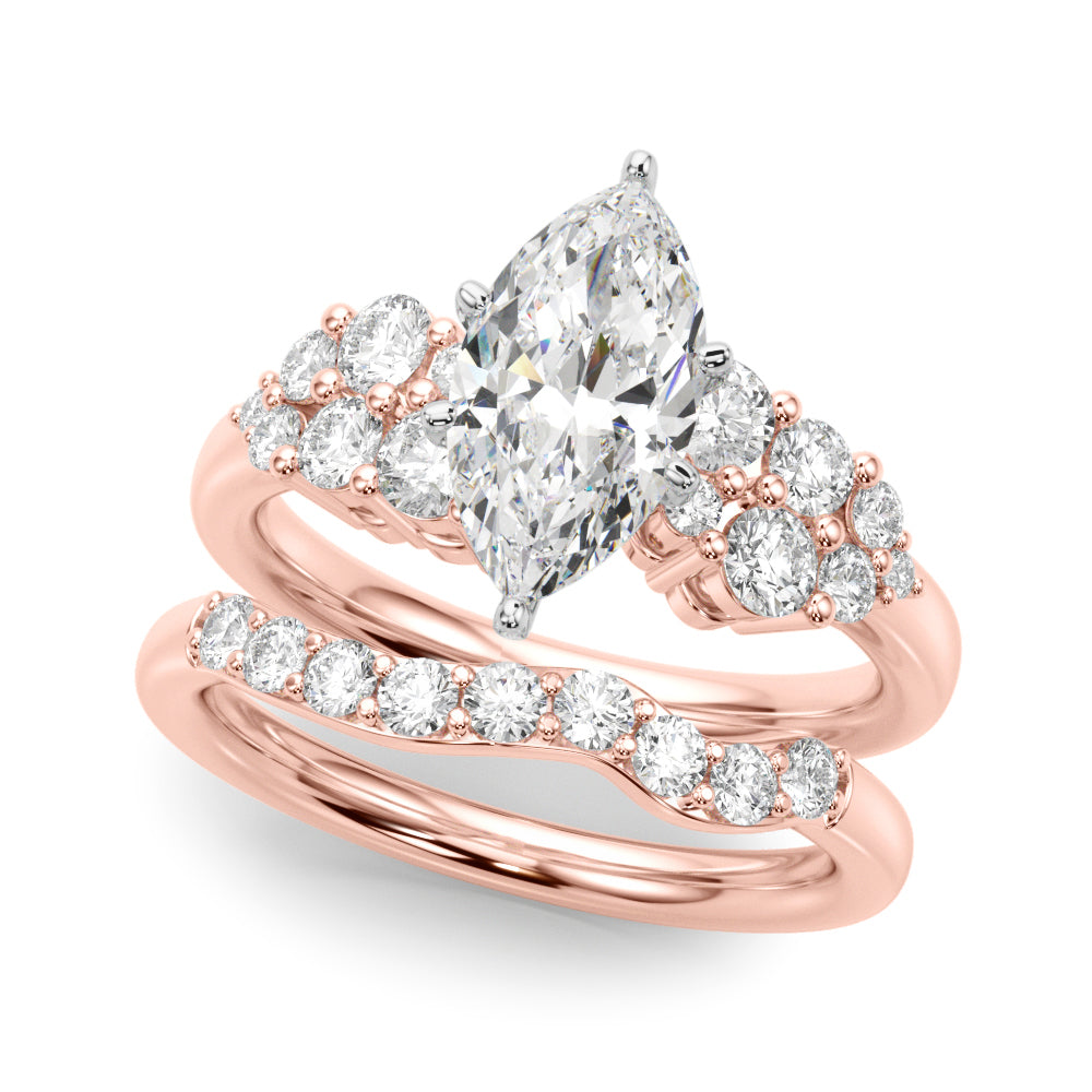 Signature Sidestone Round Diamond Engagement Ring — 9K/18K Gold & Platinum