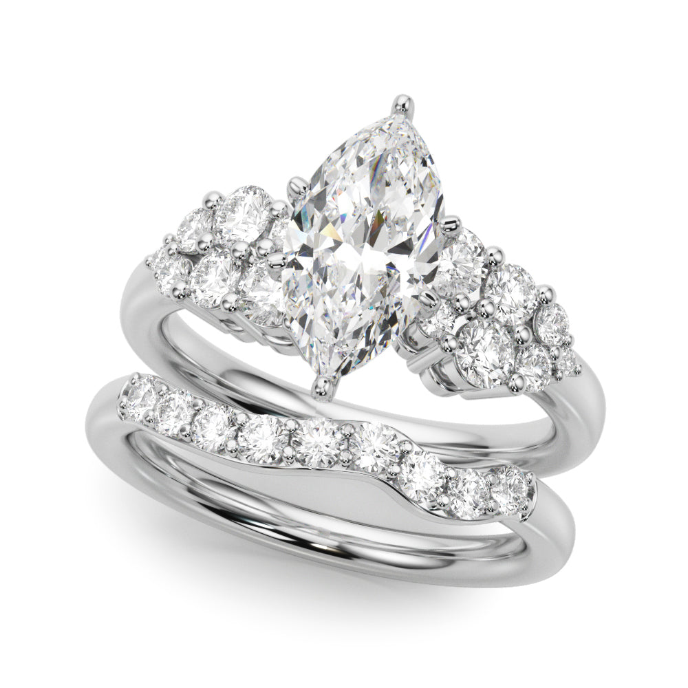 Signature Sidestone Round Diamond Engagement Ring — 9K/18K Gold & Platinum