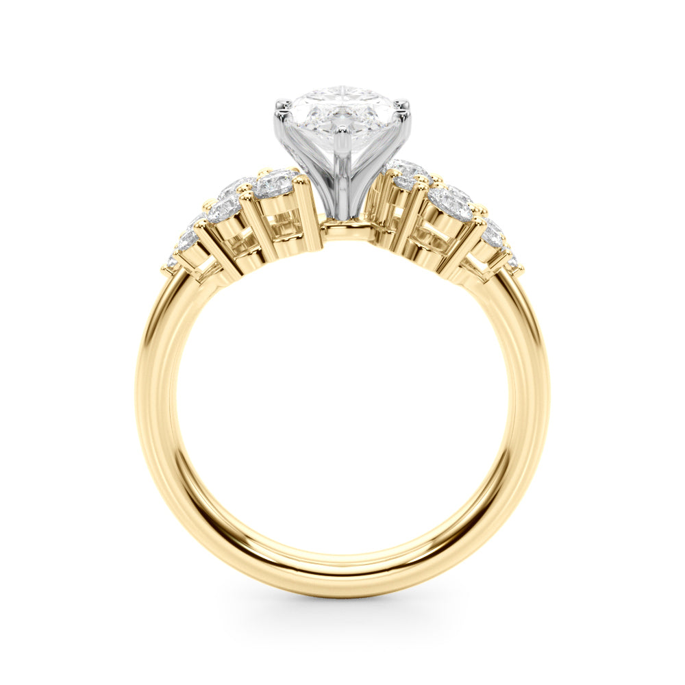 Signature Sidestone Round Diamond Engagement Ring — 9K/18K Gold & Platinum