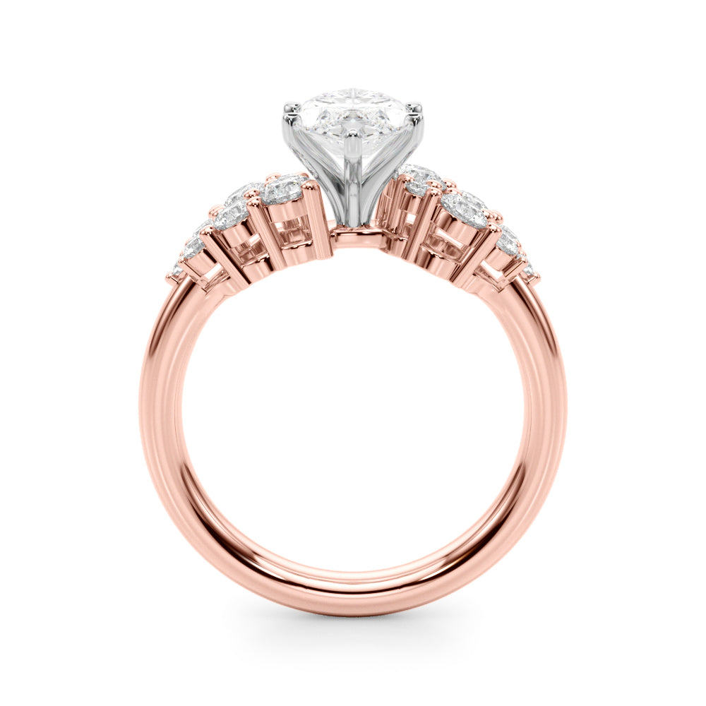 Signature Sidestone Round Diamond Engagement Ring — 9K/18K Gold & Platinum