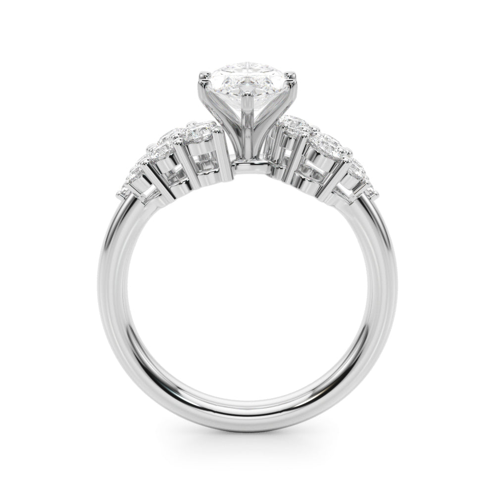 Signature Sidestone Round Diamond Engagement Ring — 9K/18K Gold & Platinum
