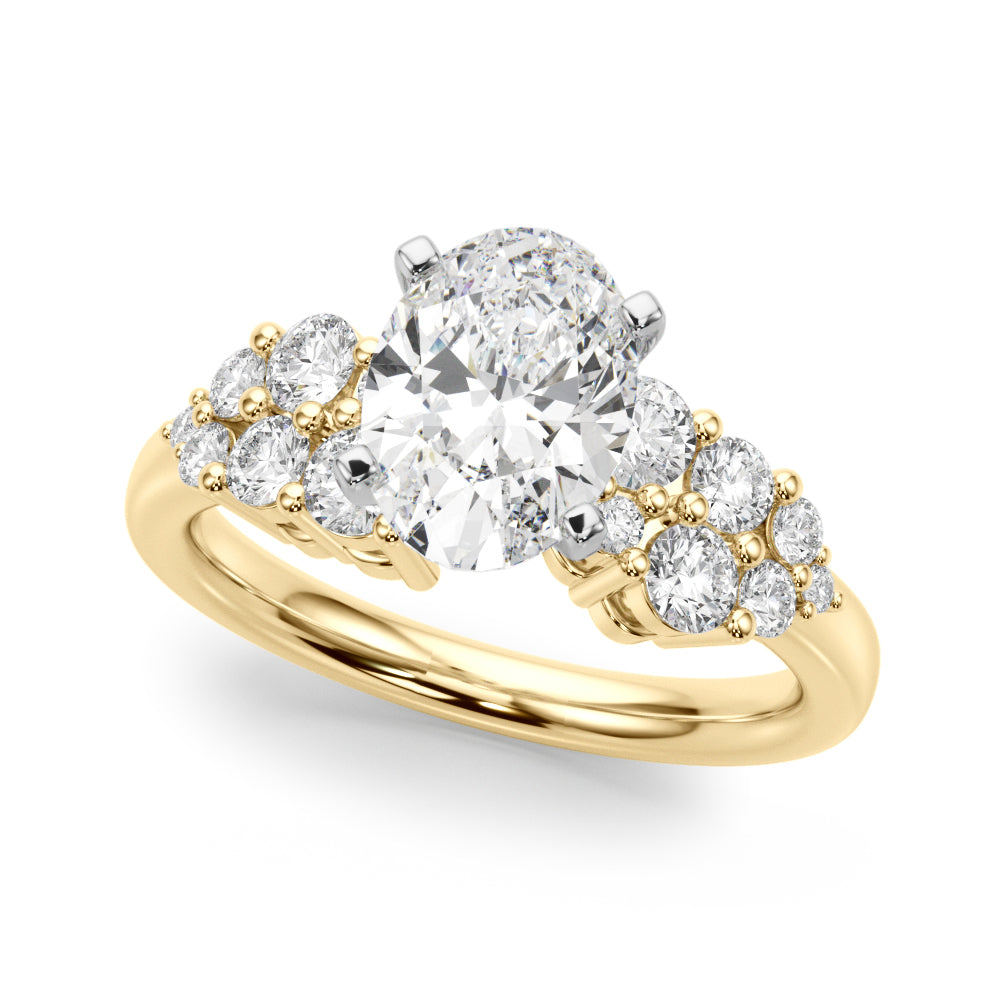 Signature Sidestone Round Diamond Engagement Ring — 9K/18K Gold & Platinum