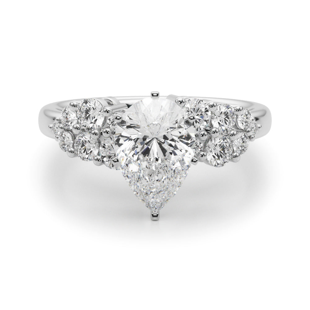Signature Sidestone Round Diamond Engagement Ring — 9K/18K Gold & Platinum