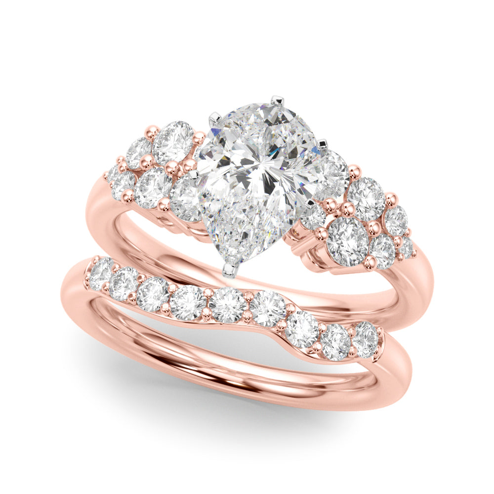 Signature Sidestone Round Diamond Engagement Ring — 9K/18K Gold & Platinum