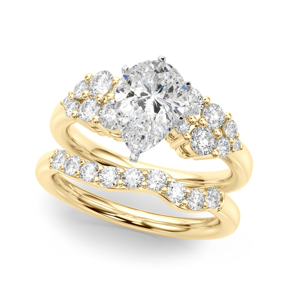 Signature Sidestone Round Diamond Engagement Ring — 9K/18K Gold & Platinum