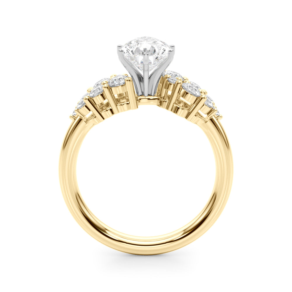 Signature Sidestone Round Diamond Engagement Ring — 9K/18K Gold & Platinum