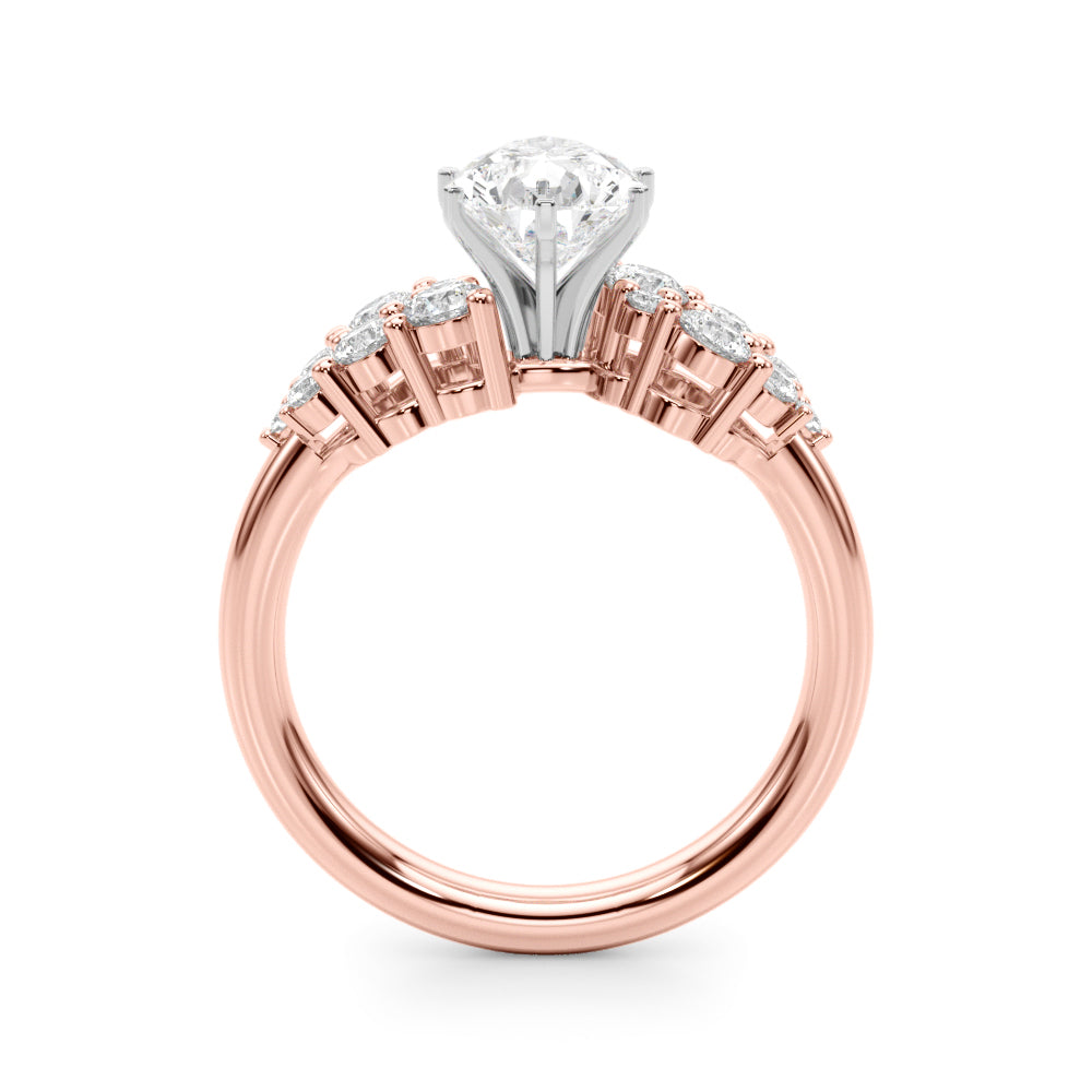 Signature Sidestone Round Diamond Engagement Ring — 9K/18K Gold & Platinum