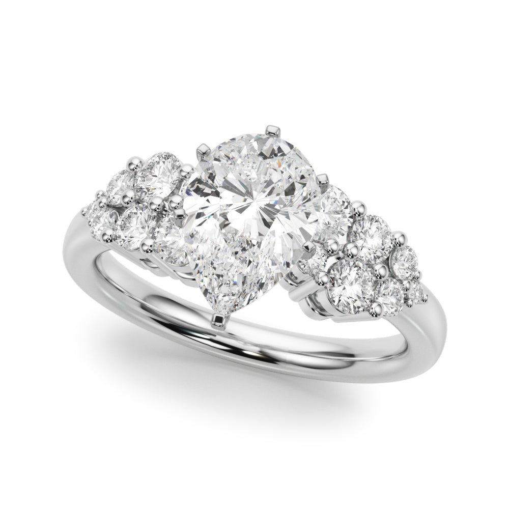 Signature Sidestone Round Diamond Engagement Ring — 9K/18K Gold & Platinum