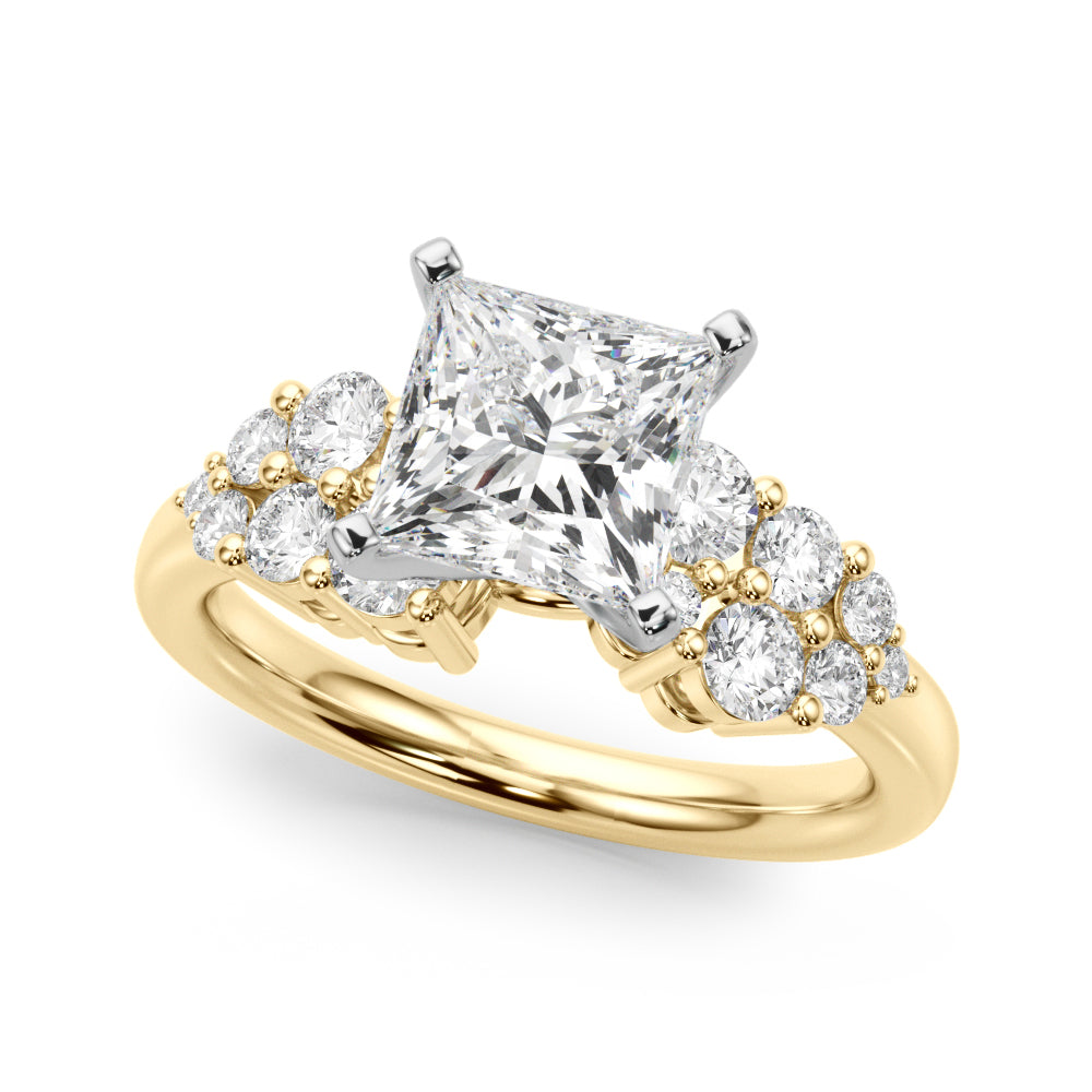 Signature Sidestone Round Diamond Engagement Ring — 9K/18K Gold & Platinum
