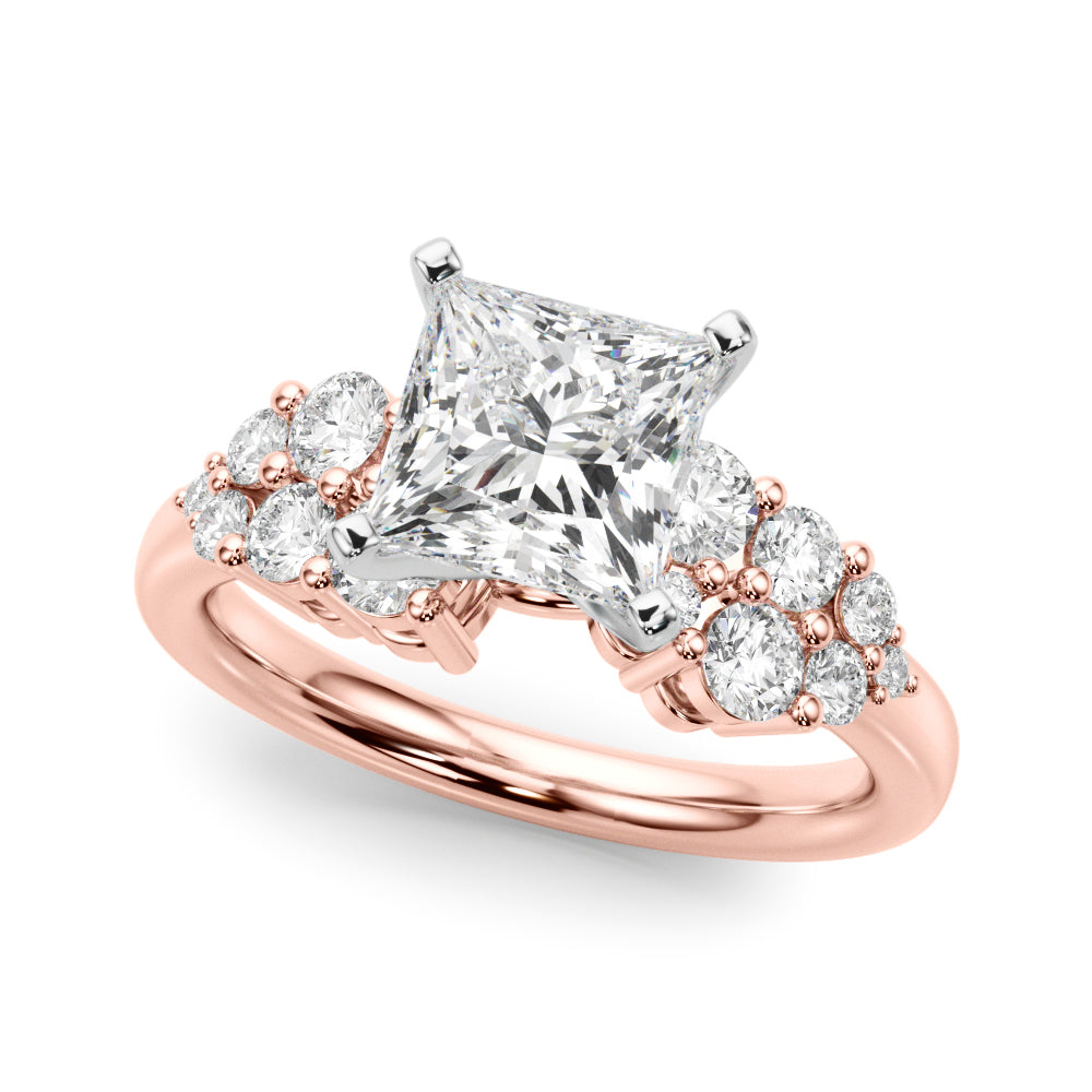 Signature Sidestone Round Diamond Engagement Ring — 9K/18K Gold & Platinum
