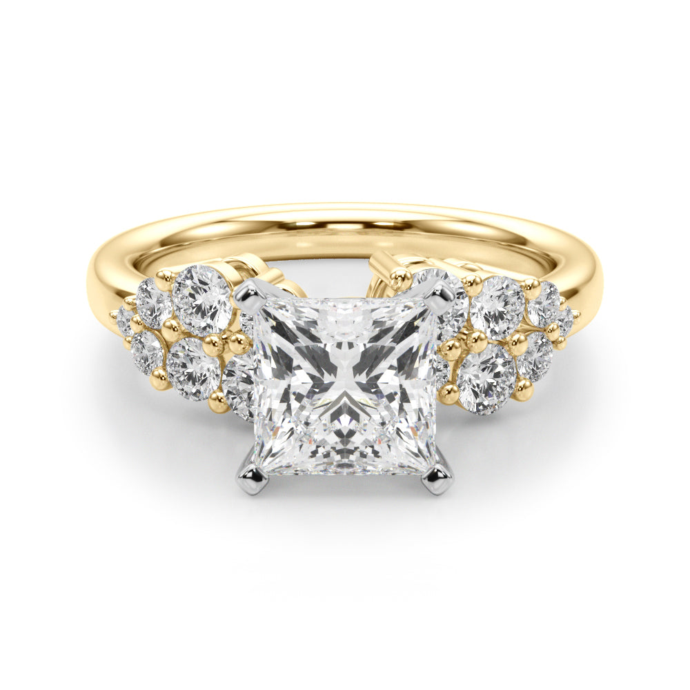 Signature Sidestone Round Diamond Engagement Ring — 9K/18K Gold & Platinum