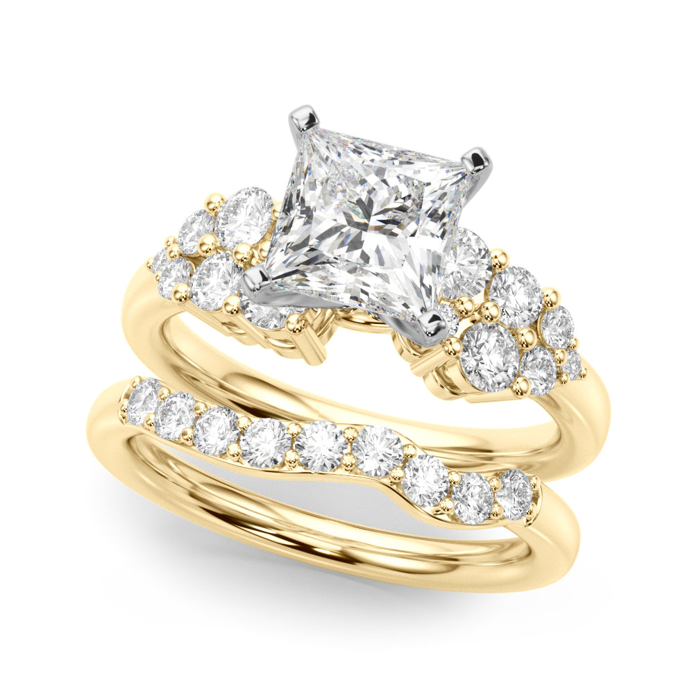 Signature Sidestone Round Diamond Engagement Ring — 9K/18K Gold & Platinum