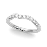 Curved Diamond Half Eternity Ring in Gold & Platinum