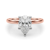 Exquisite Shape Solitaire Pear Diamond Engagement Ring — 9K/18K Gold & Platinum