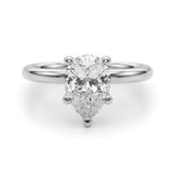 Exquisite Shape Solitaire Pear Diamond Engagement Ring — 9K/18K Gold & Platinum