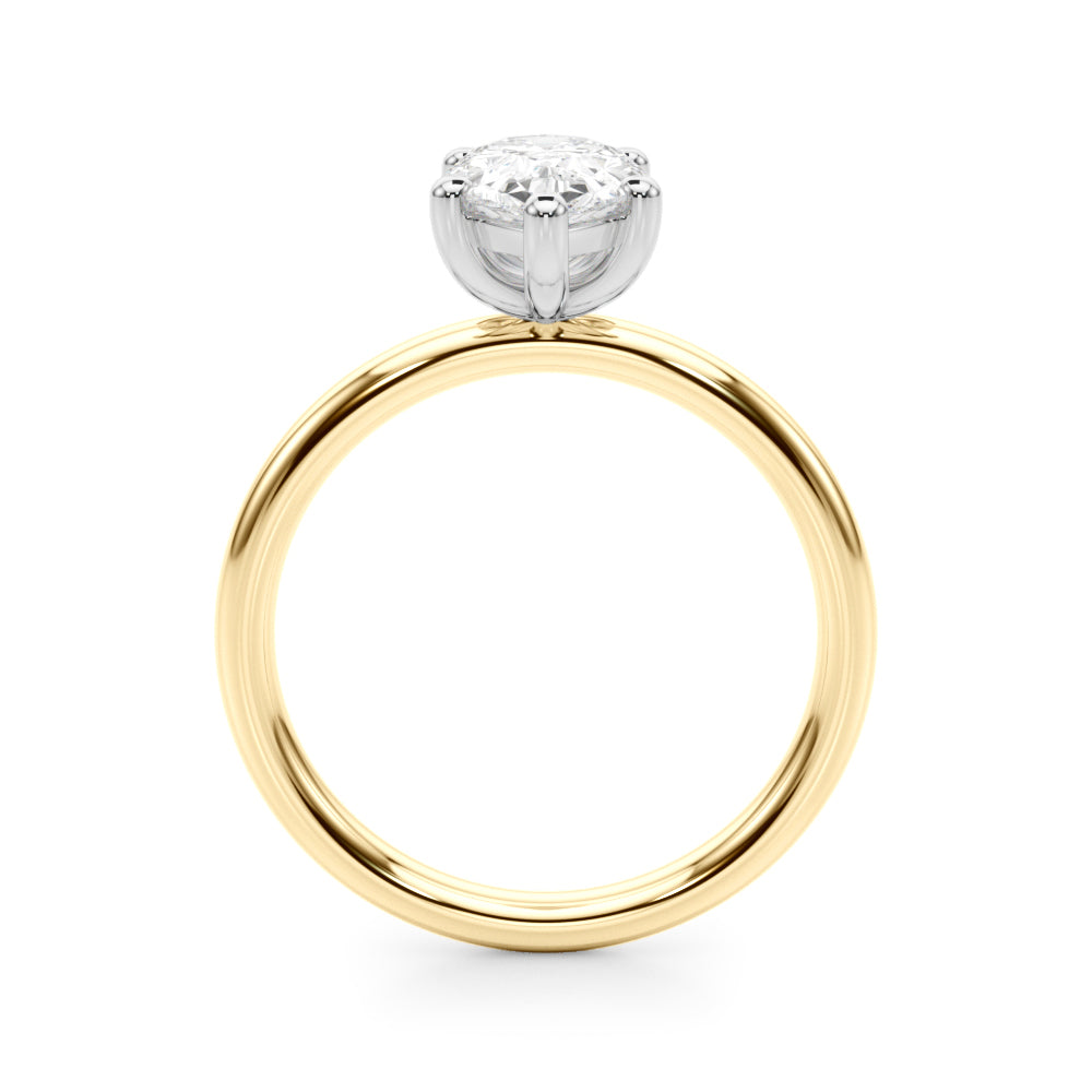 Exquisite Shape Solitaire Pear Diamond Engagement Ring — 9K/18K Gold & Platinum