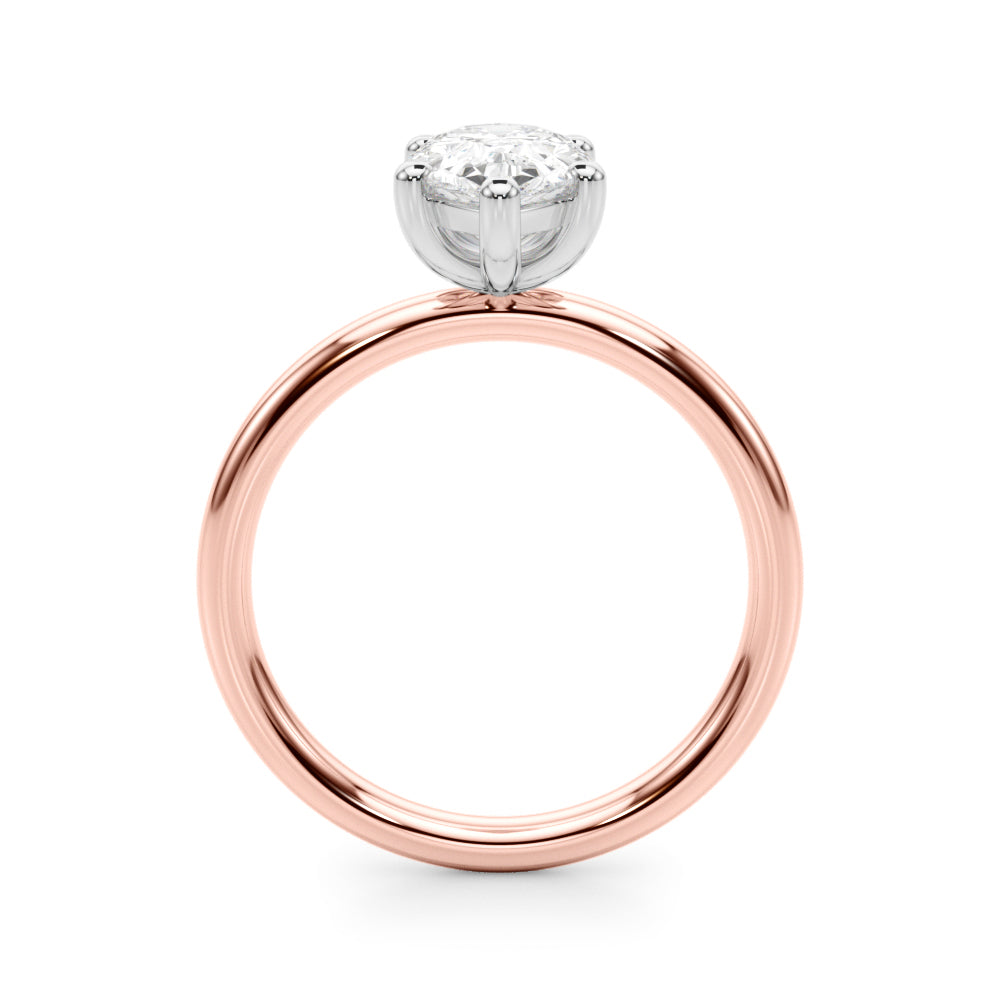 Exquisite Shape Solitaire Pear Diamond Engagement Ring — 9K/18K Gold & Platinum