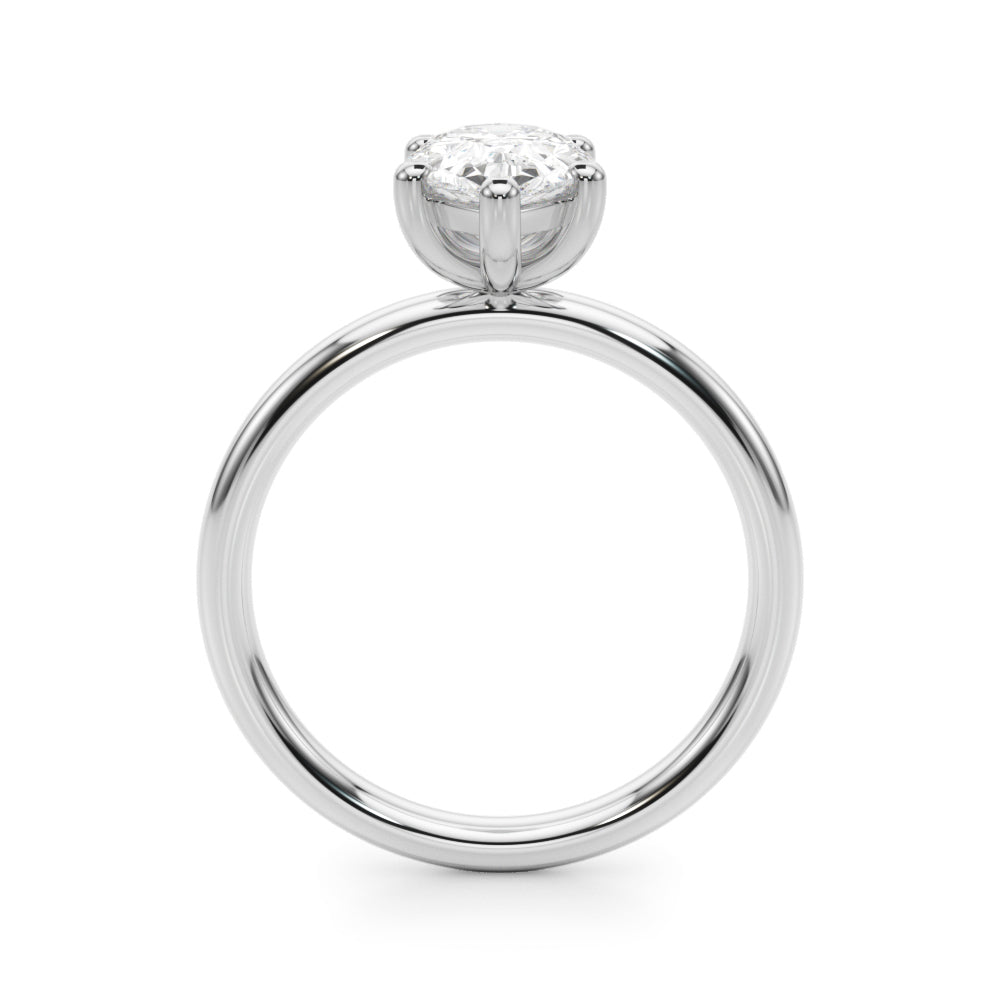 Exquisite Shape Solitaire Pear Diamond Engagement Ring — 9K/18K Gold & Platinum
