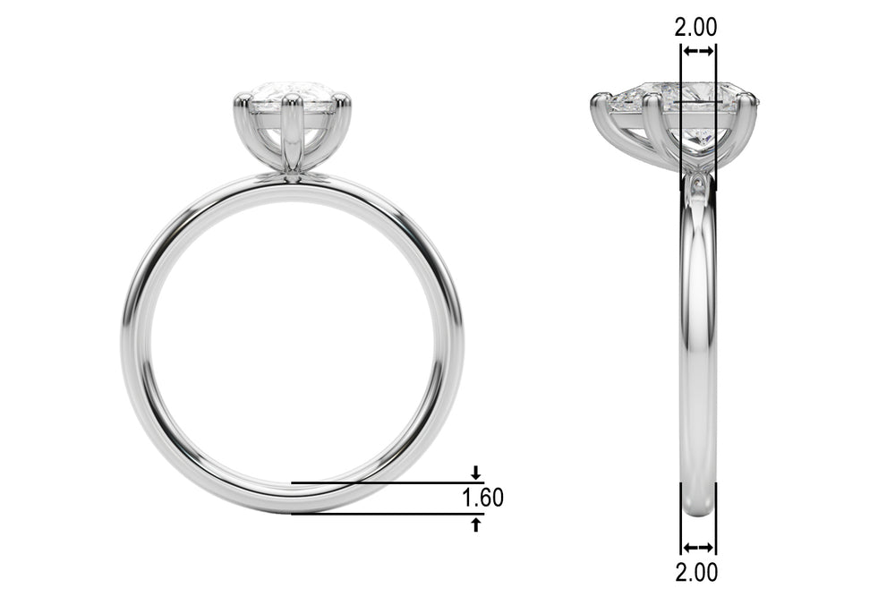 Exquisite Shape Solitaire Pear Diamond Engagement Ring — 9K/18K Gold & Platinum