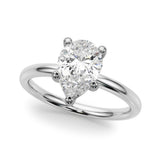 Exquisite Shape Solitaire Pear Diamond Engagement Ring — 9K/18K Gold & Platinum