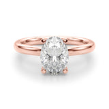 Exquisite Solitaire Oval Diamond Engagement Ring — 9K/18K Gold & Platinum